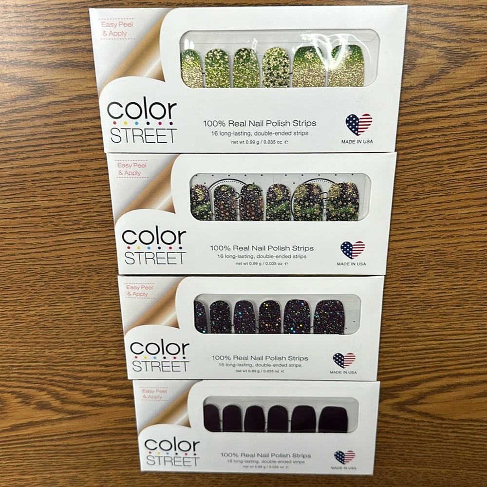 Colorstreet Lot-Shamrock On, Infinity Love, Bordeaux Glitz, New York Minute